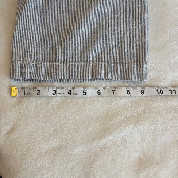 Dalia Collection Modern Fit Womens Striped Linen-Blend Pants Size14 Gray & White - Picture 7 of 7